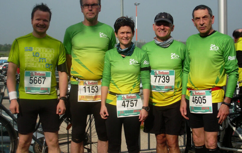 Laufgruppe des SV Haslach in Freiburg am Start