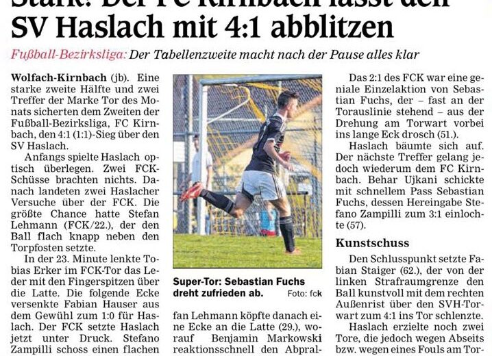 1:4 Niederlage in Kirnbach