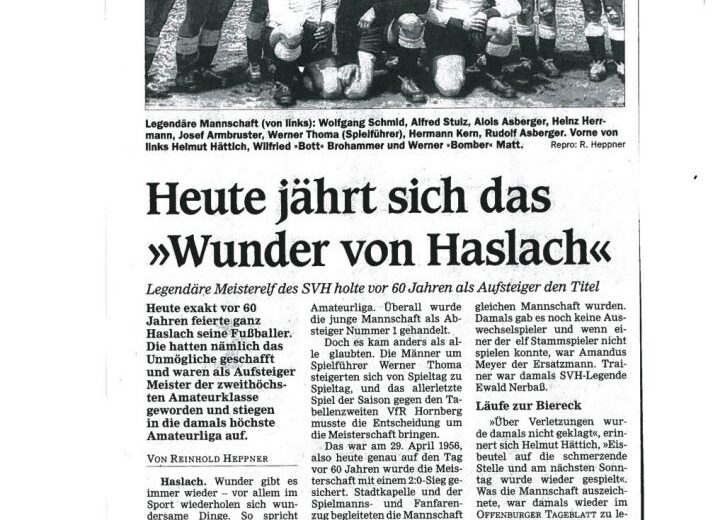 Heute jährt sich das „Wunder von Haslach“