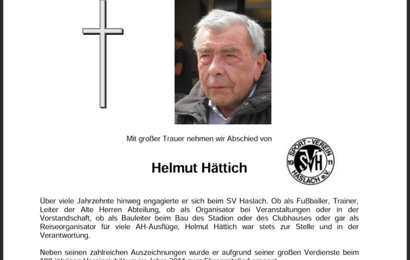 Nachruf Helmut Hättich