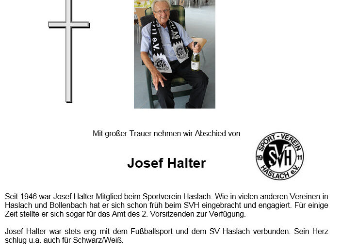 Nachruf Josef Halter