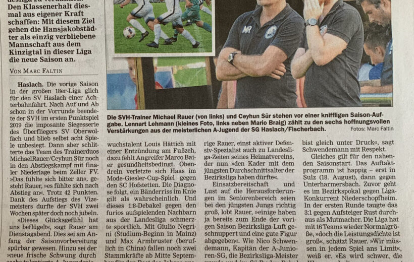 Bericht Offenburger Tageblatt vom 01.08.2019 SVH-Portrait