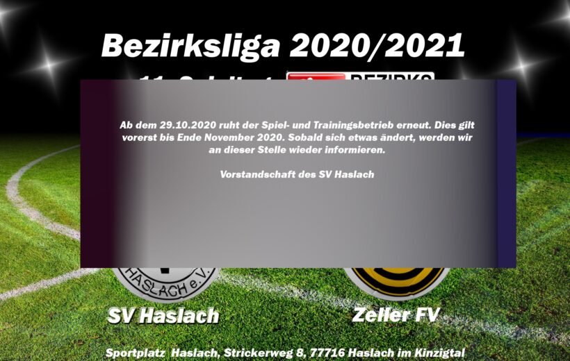 Spiel- und Trainingsbetrieb ruht