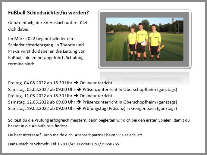 Fußball-Schiedsrichter/in werden?