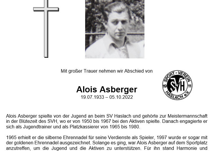 Nachruf Alois Asberger