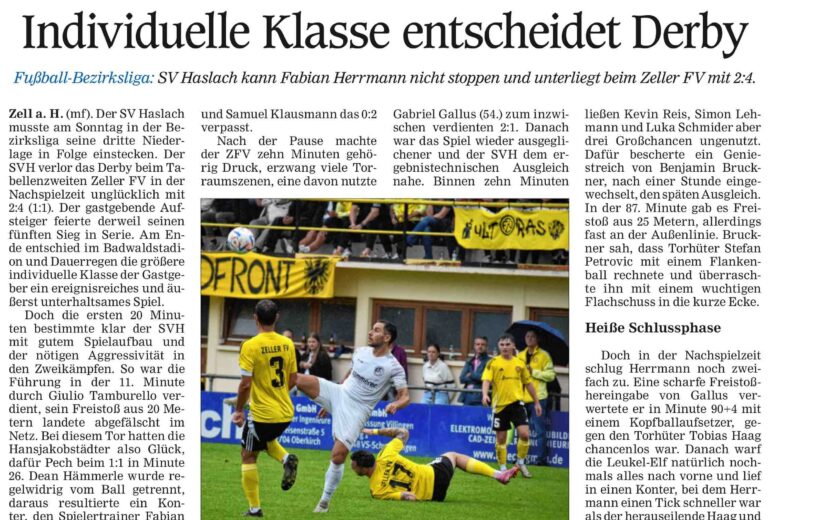 OT Spielbericht gegen den Zeller FV