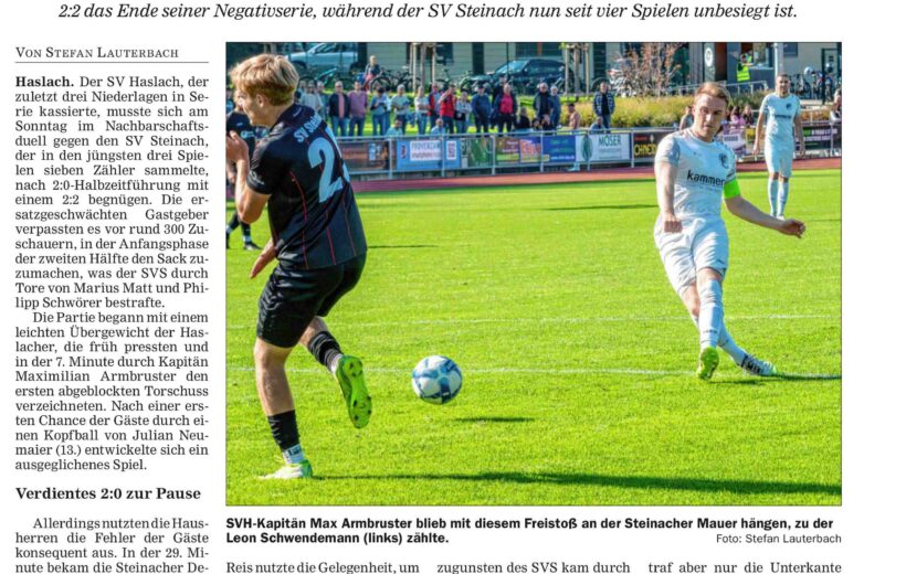 OT Spielbericht gegen den SV Steinach