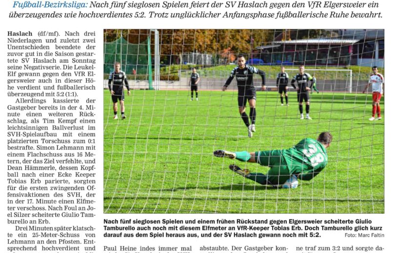 OT Spielbericht gegen den VfR Elgersweier