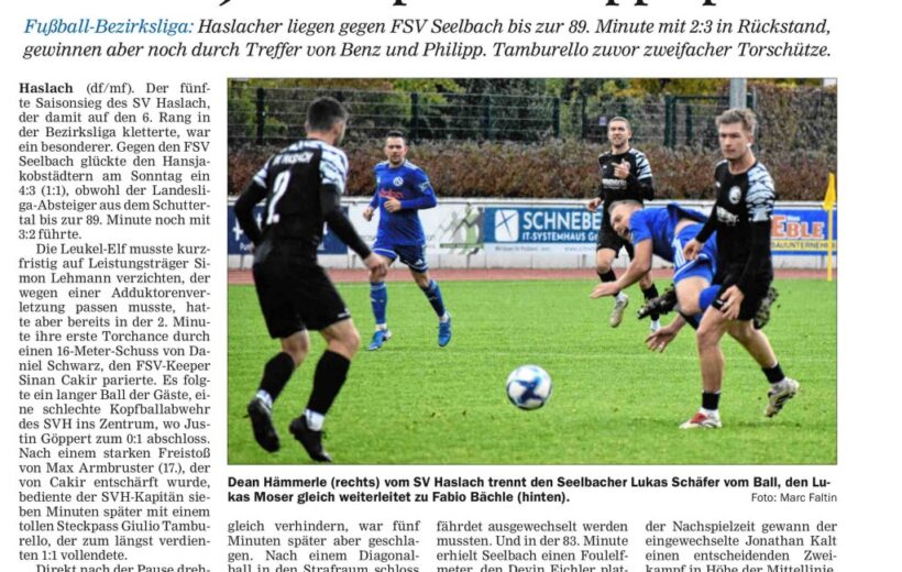 OT Spielbericht gegen den FSV Seelbach