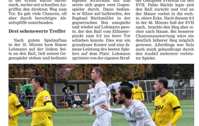 OT Spielbericht gegen den FV Sulz