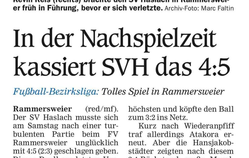OT Spielbericht gegen den FV Rammersweier