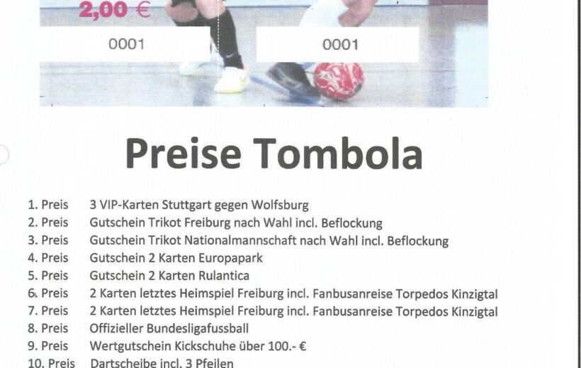 Kinzigtal-Cup Tombola – – Tolle Preise, das Highlight im Januar`26