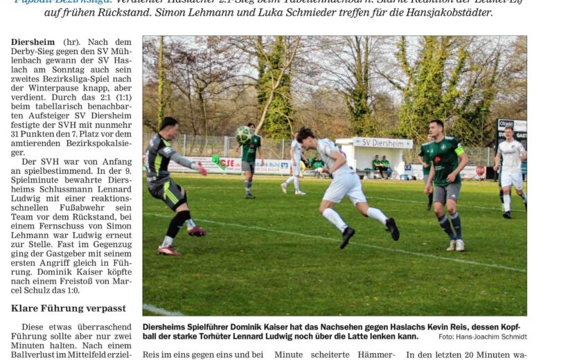 OT Spielbericht gegen den SV Diersheim