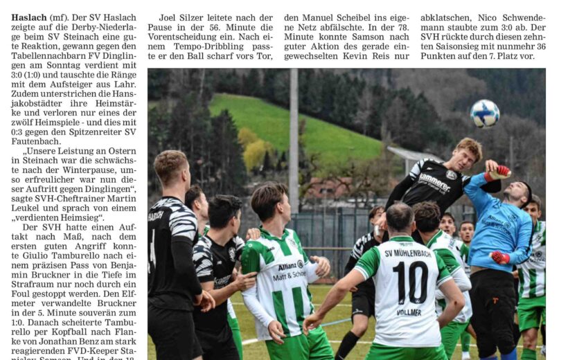 OT Spielbericht gegen den FV Dinglingen