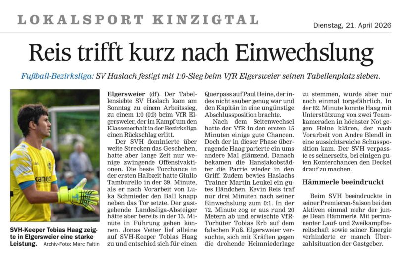 OT Spielbericht gegen den VfR Elgersweier