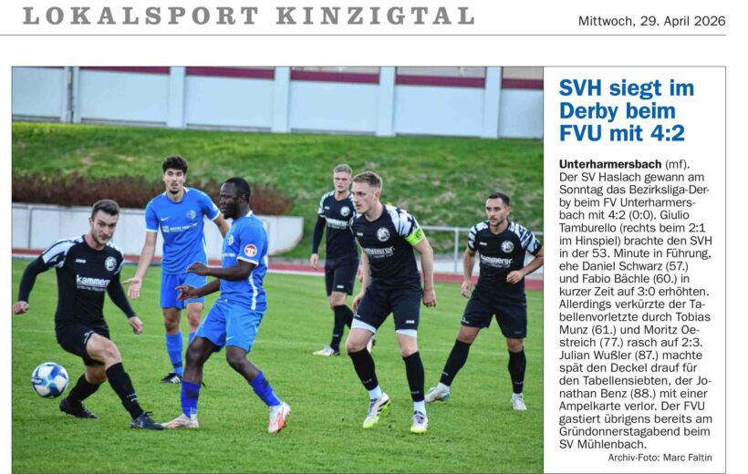 OT Spielbericht gegen den FV Unterharmersbach