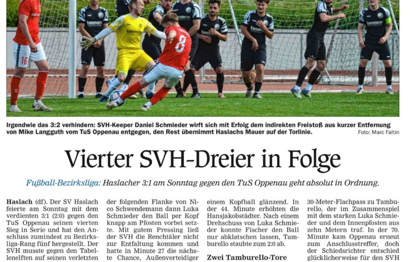 OT Spielbericht gegen den TuS Oppenau