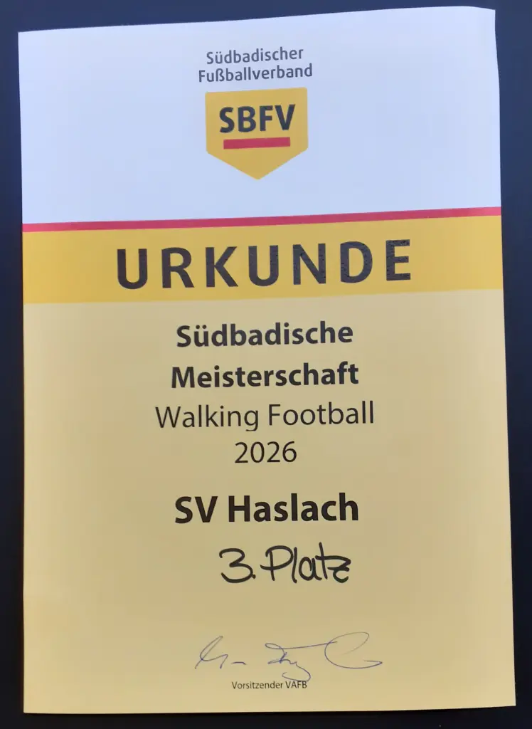 Urkunde zum 3. Platz