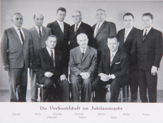 Vorstandschaft 1961 beim 50-jähriges Jubiläum
